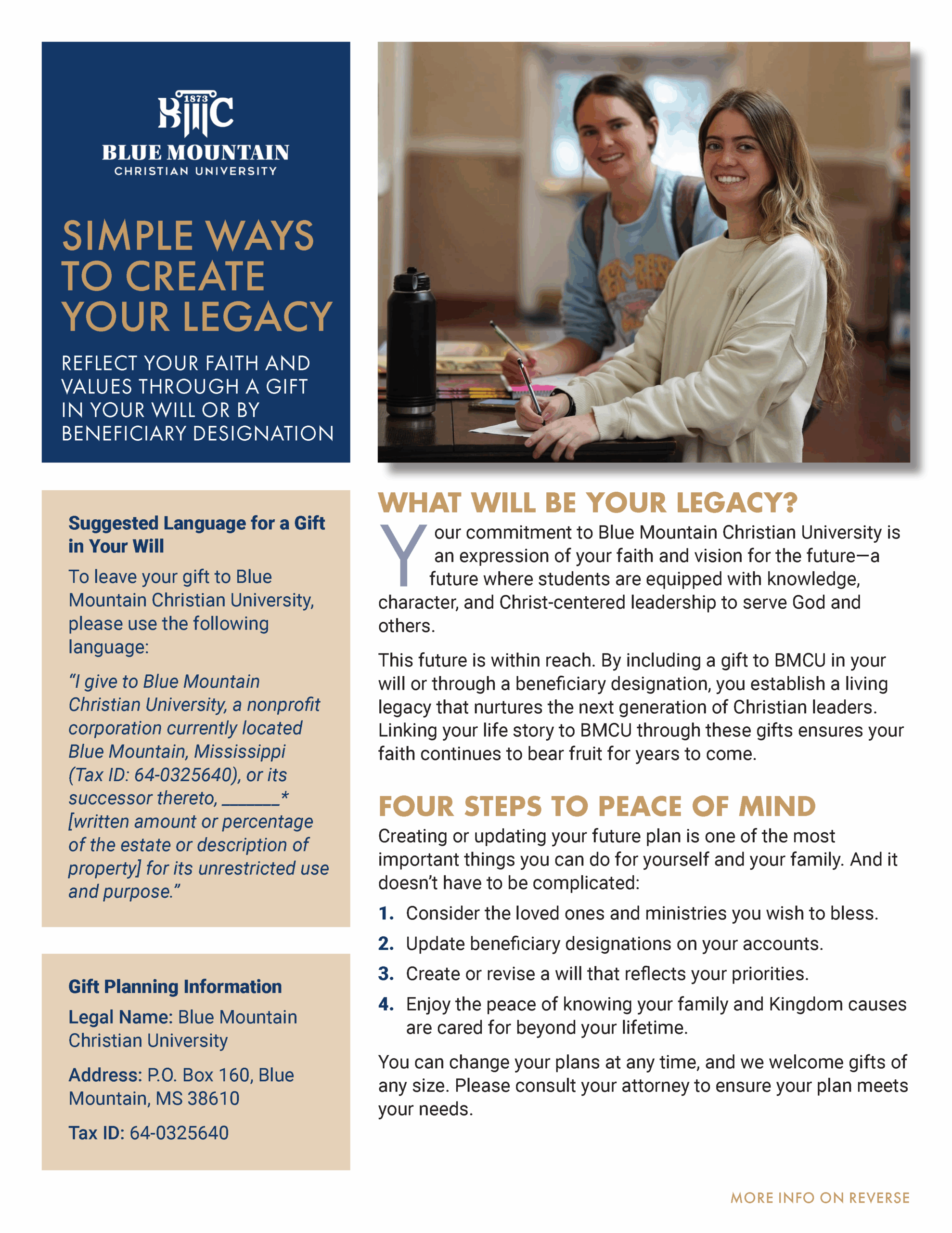 Support The Future of My Favorite Charity brochure cover